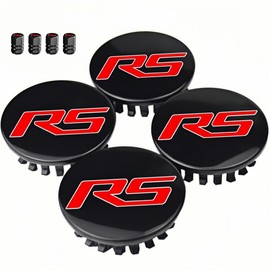 4PCS RS 59mm Hub Cap Wheel Cover Valve Cap Wheel Center Cap Hub Cover and 4PCS RS Tire Valve Caps Compatible with Camaro Equinox Cruze Malibu Trax 59mm (RS-1)