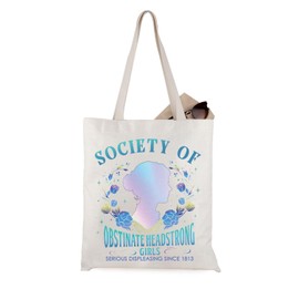 JTOUK Book Lover Gift Women Feminist Gift Society Of Obstinate Headstrong Girls Tote Bag Library Gift (Obstinate Tote EU)