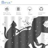 BIYSUC Cat Dinosaur Shower Curtain Funny Cat Help Dino Bathe