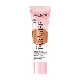 L'Oreal Paris Skin Paradise Water-infused Tinted Moisturizer with Broad Spectrum SPF 19 sunscreen lightweight, natural coverage up to 24h hydration for a fresh, glowing complexion, Light 01, 1 fl oz