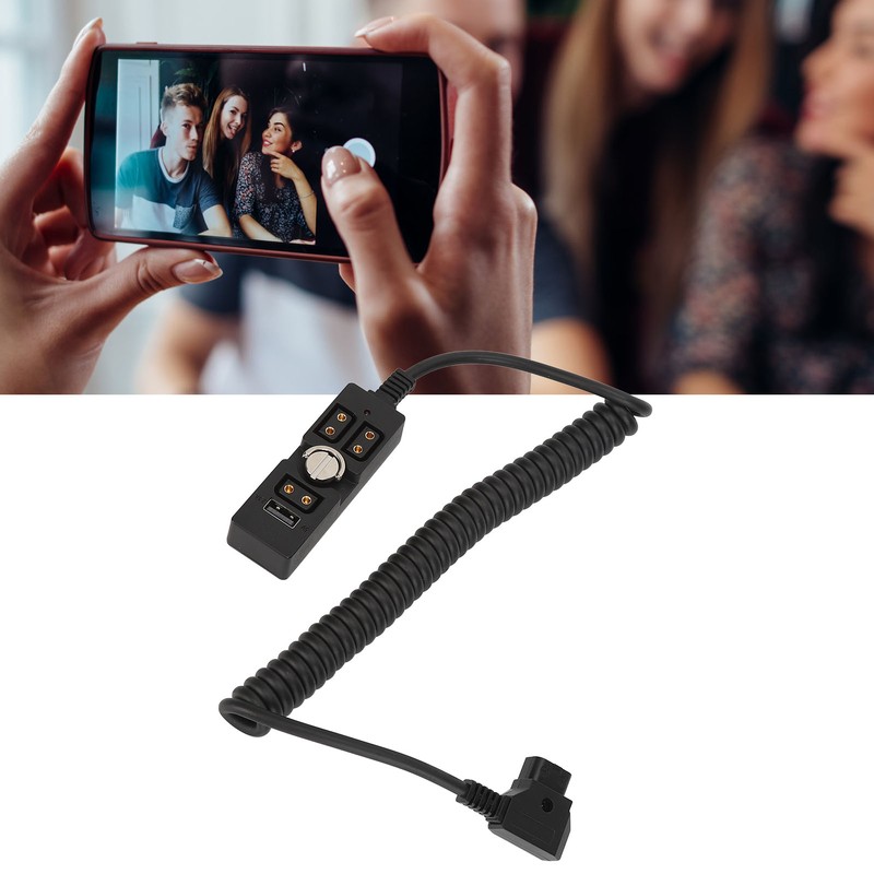 D Tap Male to 3 Port Female Splitter with 5V