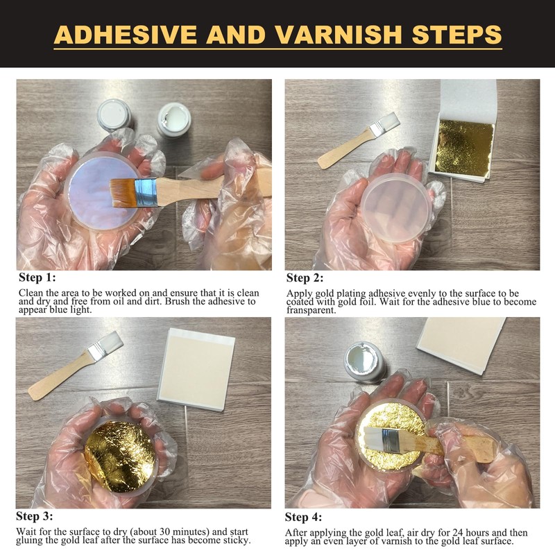 Wadities Gold Leaf Gilding Adhesive Set, 100ml Water Based Glue