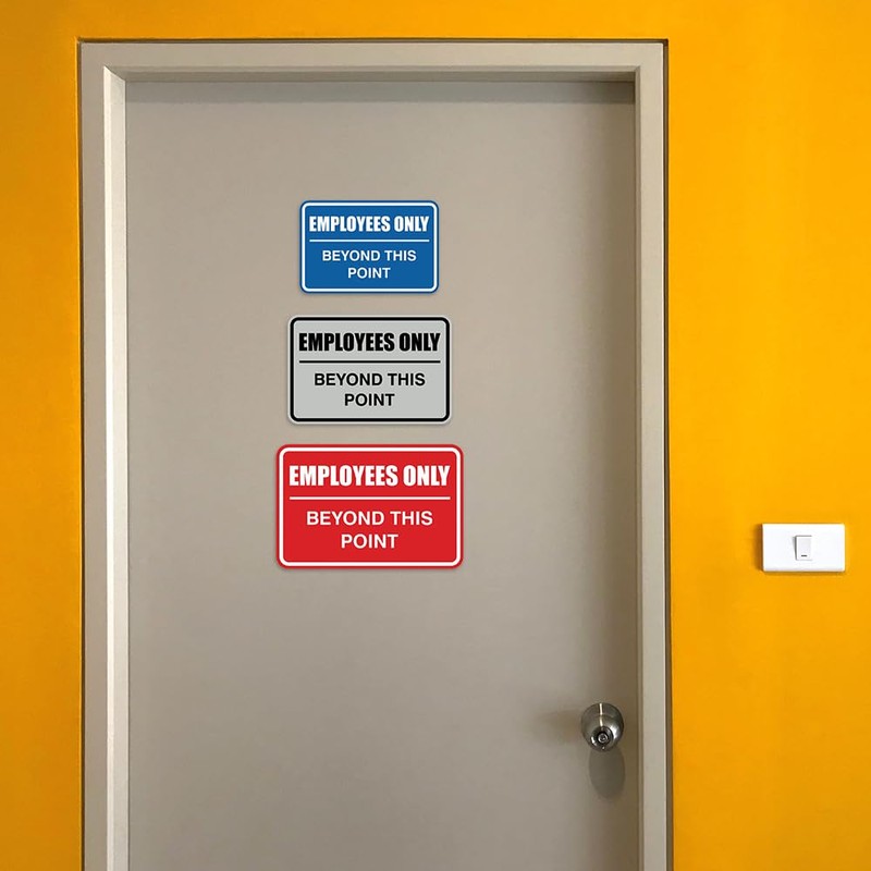 Employees Only Beyond This Point Sign - Large (Black-Gold)