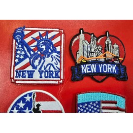 New York and Empire State Building 5PCS Iron ON SEW ON Embroidered Patches Set