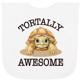 inktastic Tortoise Cute Tortally Awesome Baby Terry Cloth Bib White 46dc5