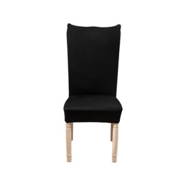 Hyper Cover Stretch Dining Chair Covers (Black, 4 pcs) - Premium Chair Cover Set for Dining Chairs, Elastic and Durable Chair Protectors, Easy to Install and Maintain