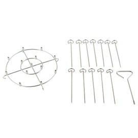 Fryer Skewer Stand Stainless Steel Vertical Grill Rack with Skewers Heat Resistant Kitchen Fryer Skewer Rack Round