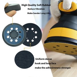 HVAKHVA Sander Pads for Dewalt, 2 Pack 5" 8 Hole Hook and Loop Orbital Sander Pad Replacement for DeWalt DWE6421 6421K DWE6423 6423K DCW210B DWE64233 and N329079
