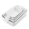 MALACASA Porcelain Baking Dish Set of 4 Bakeware Set Rectangular/Ov