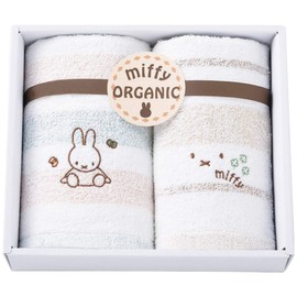 Nishikawa 228724902 Miffy Towel Gift Set, 8.7 x 9.8 x 2.4 inches (22 x 25 x 6 cm), Washable, 100% Cotton, Organic Cotton, Made in Japan