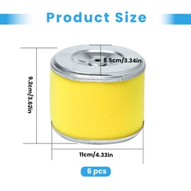 6 Pack 17210-ZE3-505 Air Filter Compatible with Honda GX340 Gx390 Air Filter with Pre Cleaner, Fit for 17210-ZE3-010 GX240 8HP GX 270 9HP Engine