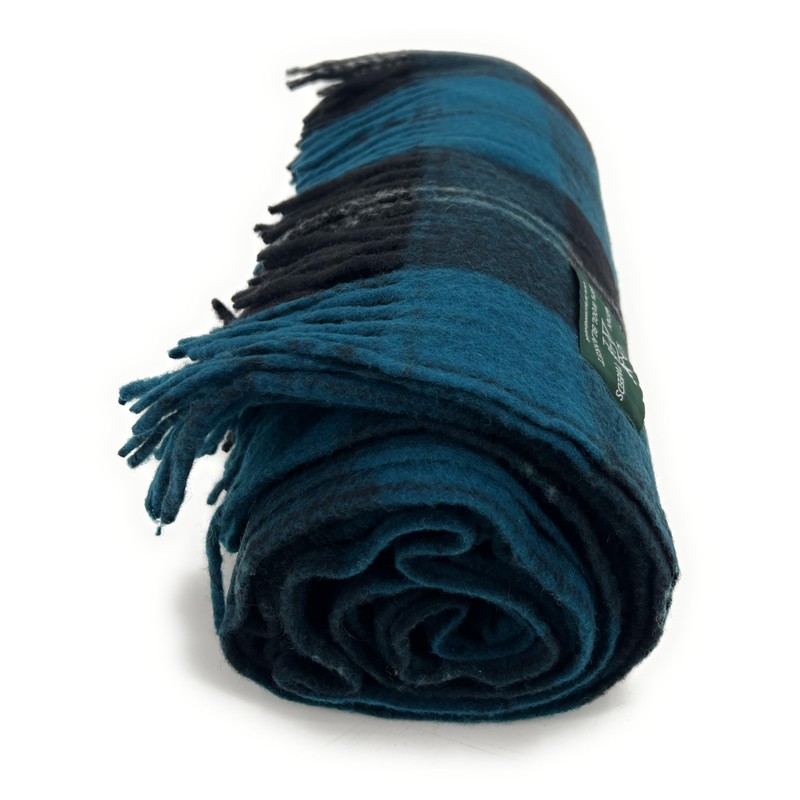 Tartan Travel Knee Throw Blanket 100% New Wool 172cm x