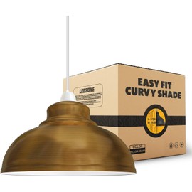 Metal Lampshade in New Curvy Style Bulb Cover Made of Lampshade (Yellow Brass) (‎Yellow Brass)