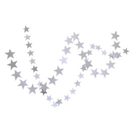 Happy Spring Party Decoration, Star, 16.8 ft (4 m), 1 Piece (Large Silver)