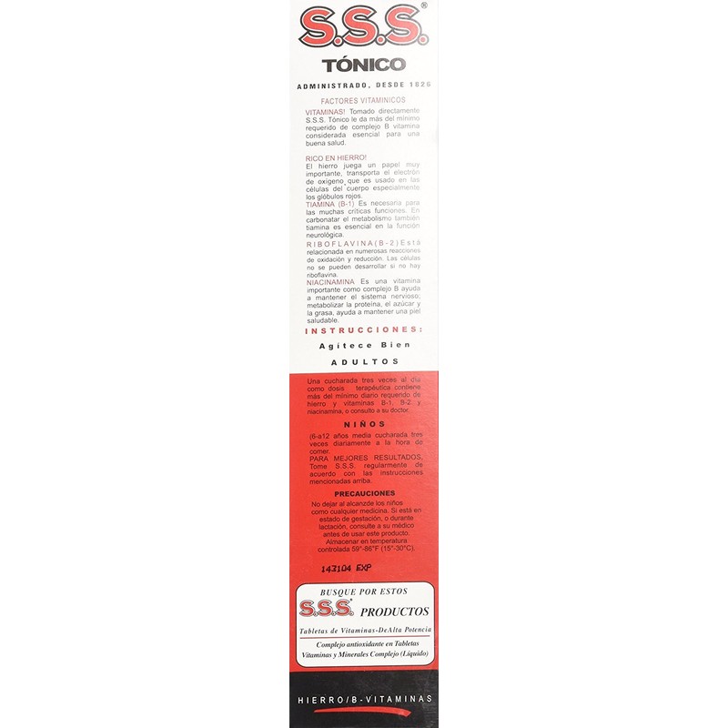 SSS Company SSS Company S.S.S. Tonic Liquid Large, Large 20
