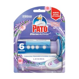 Pato Discos Activos Gel Limpiador para Sanitarios, Lavanda, 1 Aplicador y 6 Discos, 38 g