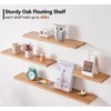 Gieanoo Floating Shelf, 30cm Solid Oak Wood Rustic Wall Shelf