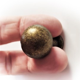 French Furniture Fittings Set of 6 Deep Antique Brass Kitchen Cupboard knobs, 23mm knobs for Cabinet Doors