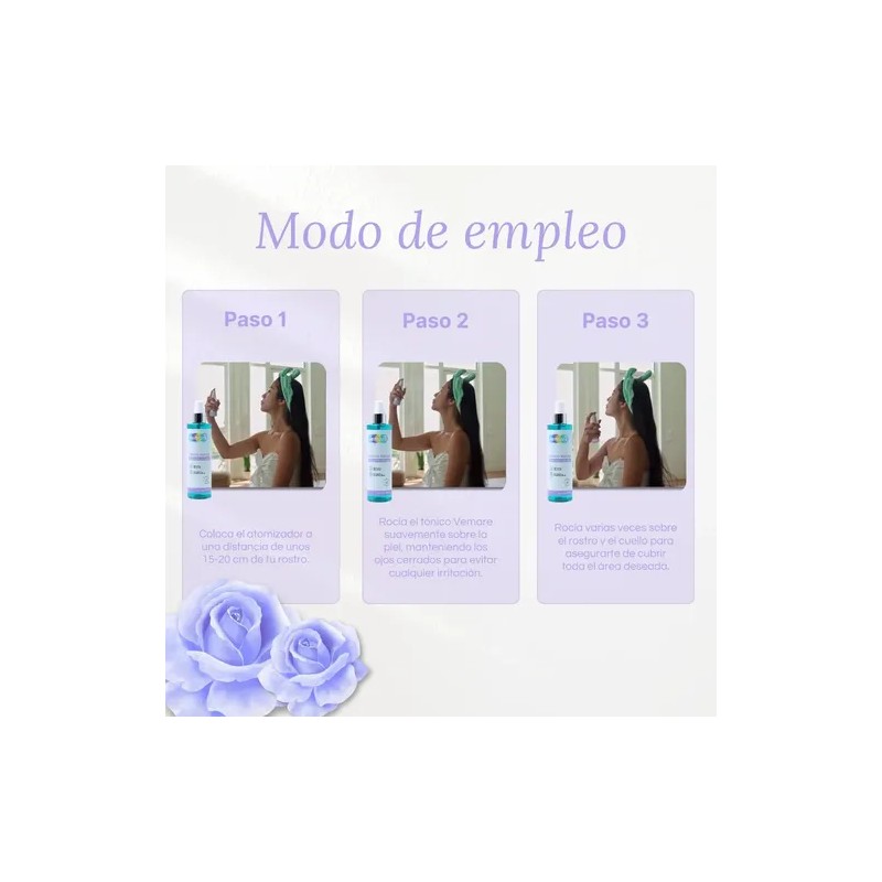Tónico Facial De Rosas Y Azuleno Vemare Piel Sensible 250