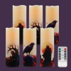VICANBLE Gothic Flameless LED Candles Set of 6 with Remote,