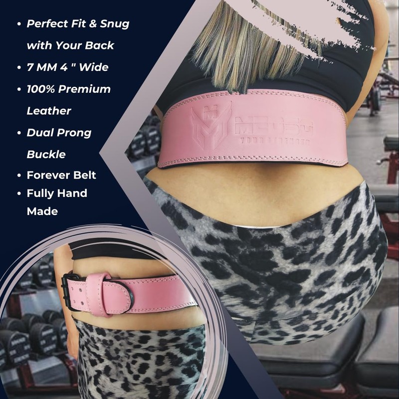 MEDSO Forever 7MM 100% Pro Leather Weight Lifting Belt Heavy