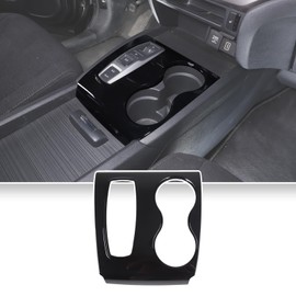 Qiosreui Central Control Gear Shift Panel Cover Trim for Honda Pilot 2016-2022/ Ridgeline 2020-2023/ Passport 2019-2023, Front Center Console Cup Holder Trim Frame Sticker, ABS (Glossy Black)