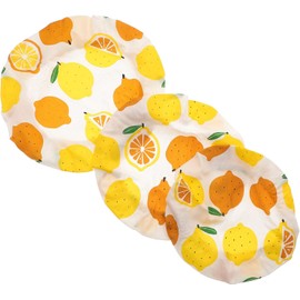 Tapas Reutilizables para Recipientes de Cocina, Fundas Elásticas de Tela en Colores Limón, Juego de 3 Tamaños (grande, Mediano y Pequeño) para Conservación y Protección