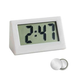 Small Digital Clock,Small Digital Travel Alarm Clock,Mini Portable Display Cl/ock,Di/gital Travel Alarm Cl/ock with LCD Display,Di/gital Electronic Clo/ck,Non Ticking Al/arm Cloc/k#White