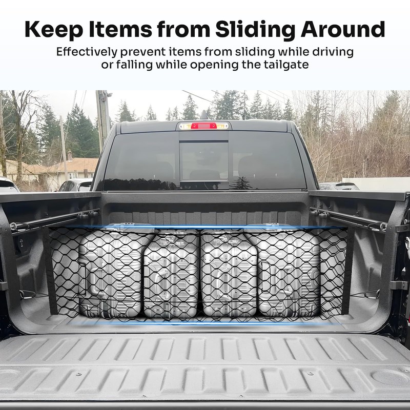 Canvcle Truck Bed Cargo Net for 2019-2025 2026 Dodge Ram
