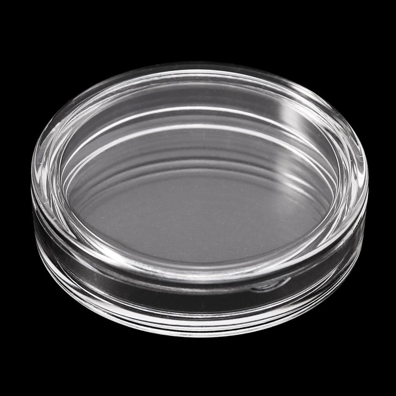 JAGETRADE 38.6mm Clear Round Acrylic Coin Capsule Storage Box Holder