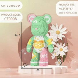 Buildingbricks DlY Edition |4500-7200Pieces for Creative Play-Developmental toys -LargeBookDecor Bookshelf Decor,ldeal forBoys & Girls r bear building blocks:_Music Ganmi