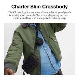 Coach Charter Slim Crossbody, Black Denim