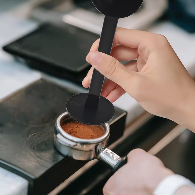 Capiant 3 PACK 2-In-1 Black Espresso Coffee Bean Spoon, Tamping