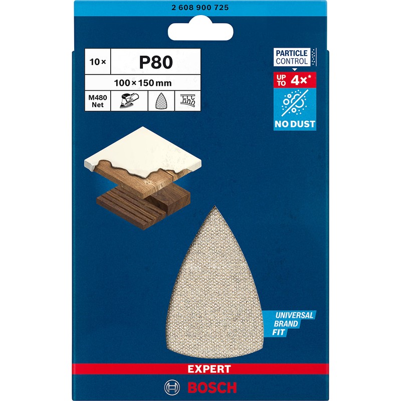 Bosch Professional 10x Expert M480 Sanding Net (for Hardwood, Paint