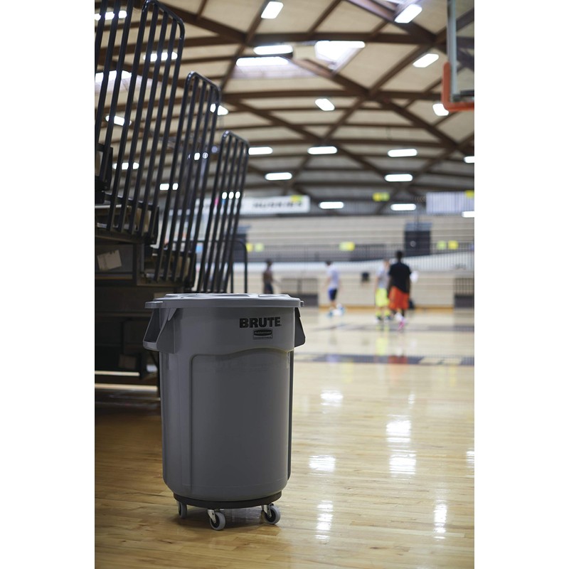 Rubbermaid Commercial FG263100YEL BRUTE Heavy-Duty Round Waste/Utility Container, 32-gallon Lid,