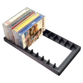 GRETJOB 10-Slot Cassette Tape Storage Rack – Durable & Stylish Organizer Holder for Home, Studio, Collectors – Easy to Move & Organize Audio Tapes
