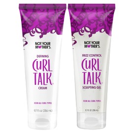 Not Your Mother's Curl Talk Frizz Control Sculpting Gel Y Crema Definitiva (Paquete De 2) - 9.7 Fl Oz - Formulado Con Complejo Rice Curl - Todos Los T