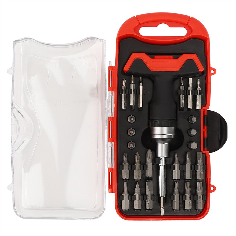 28Pcs Magnetic T shape Ratchet Screwdriver Handle Bits Set Disassembly