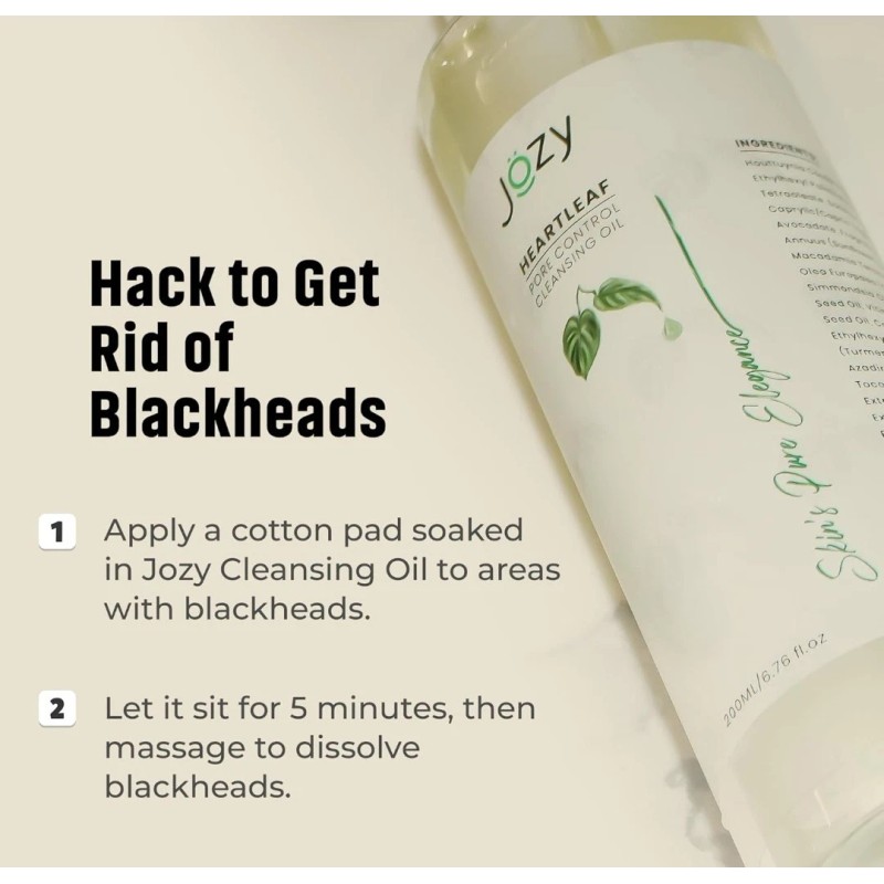 Jozy Pore Cleansing Oil - Lightweight Makeup & Blackhead Remover