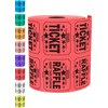 Tacticai 500 Raffle Tickets, Red (1 of 8 Colors), Double