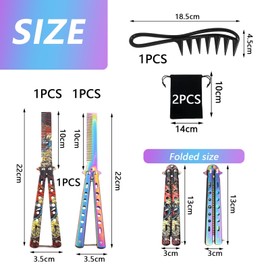 CYUaoao Pack of 3 Butterfly Style Comb, Foldable Pocket Comb, Butterfly Comb, Shark Tooth Comb, Highlight Comb for Hair Styling Accessories, Training, Various Types of Hair