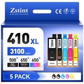 Remanufactured 410XL Ink Cartridge High Capacity 5-Pack Replacement for 410xl 410 T410 T410XL Ink Compatible with XP-530 XP-630 XP-635 XP-640 XP-900 XP-830 XP-7100 Printer (Black Cyan Magenta Yellow）