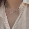 Silver 925 ball chain 3mm layered silver necklace 45cm /