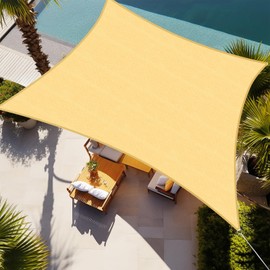 Shade&Beyond Rectangular Breathable UV Block 12'x16' Sun Shade Sail Sand Outdoor Covering Cloth for Deck, Backyard (Customized Available)