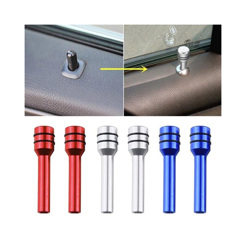 2pcs Red Car Door Lock Pin Door Fitting Modified Component