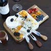 Cheezcare White Marble Cheese Board - Acacia Wood - 3-Knife