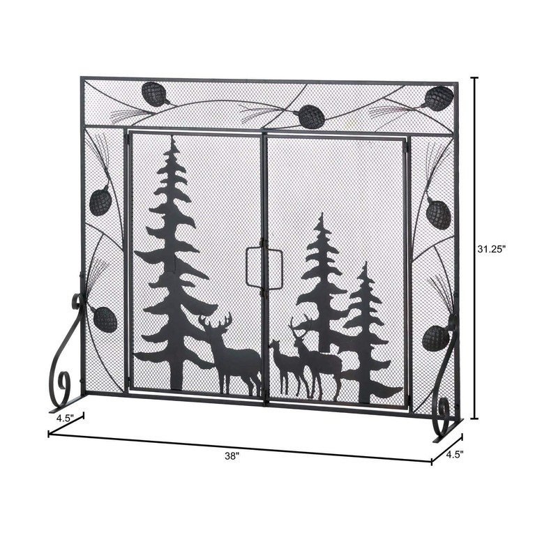 Zingz & Thingz Decorative Iron and Mesh Metal Fireplace Screen,