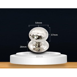 Infinity Decor Traditional Polished Nickel Hammered Texture Mortice Rim Door Knobs 55mm Pull Handles Pair - for Interior & Exterior Doors 