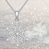 Snowflake Necklace for Women Sterling Silver Winter Snowflake Pendant Necklace