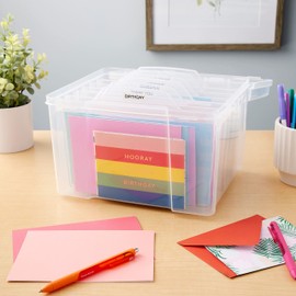 Simply Tidy Greeting Card & Craft Keeper Acid Free Storage Organizer Include Six Dividers - 1 Pack